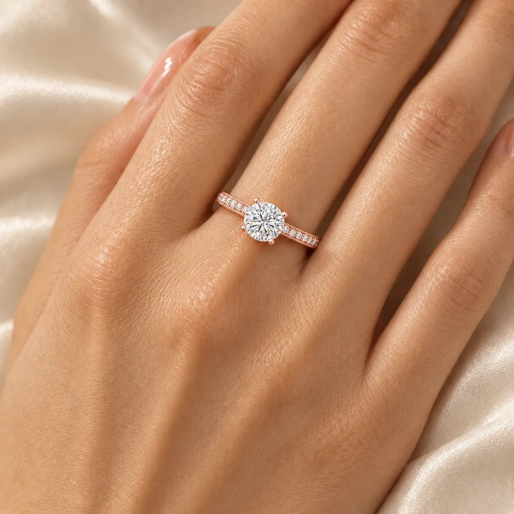 Vintage-Inspired Accent Solitaire Ring