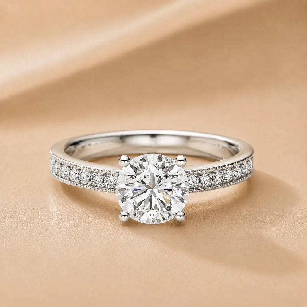Vintage-Inspired Accent Solitaire Ring