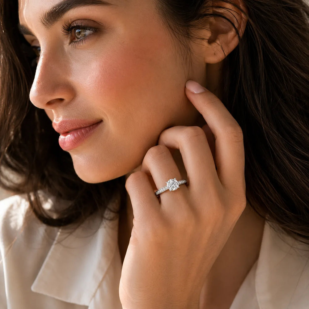 Vintage-Inspired Accent Solitaire Ring