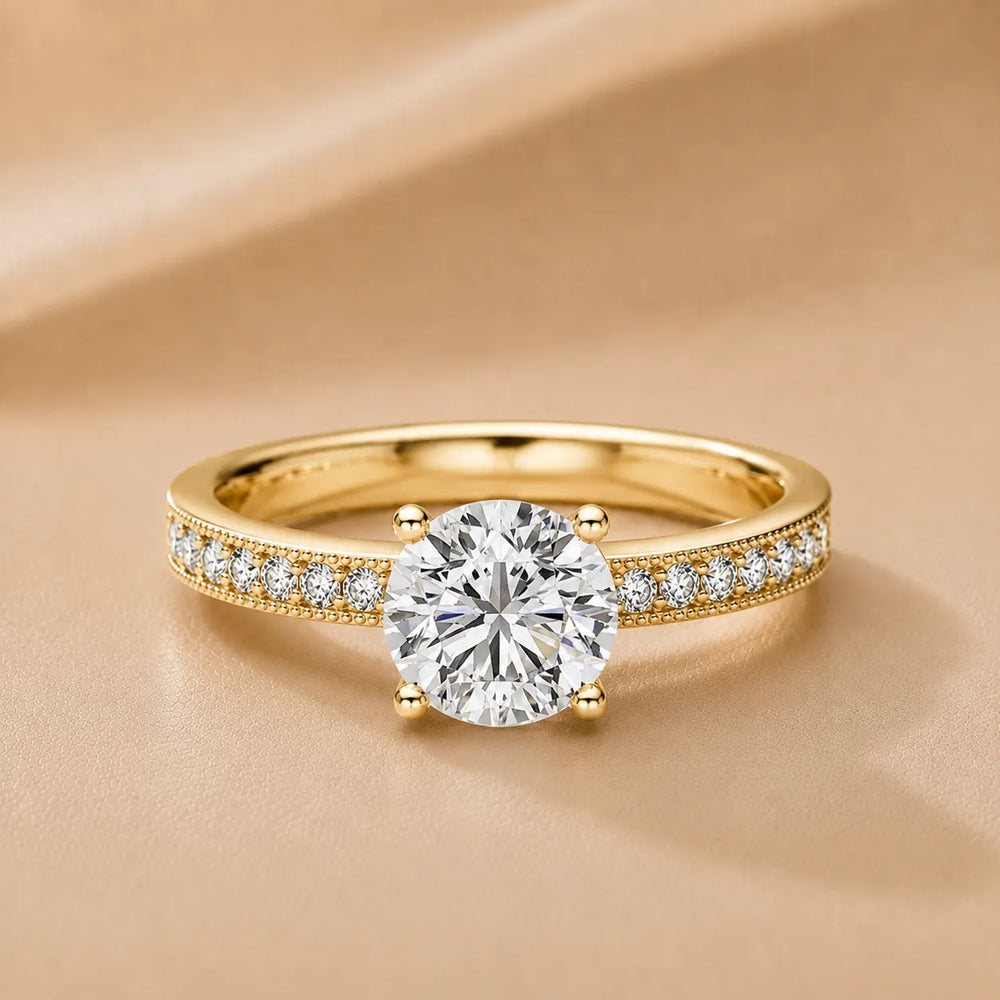 Vintage-Inspired Accent Solitaire Ring