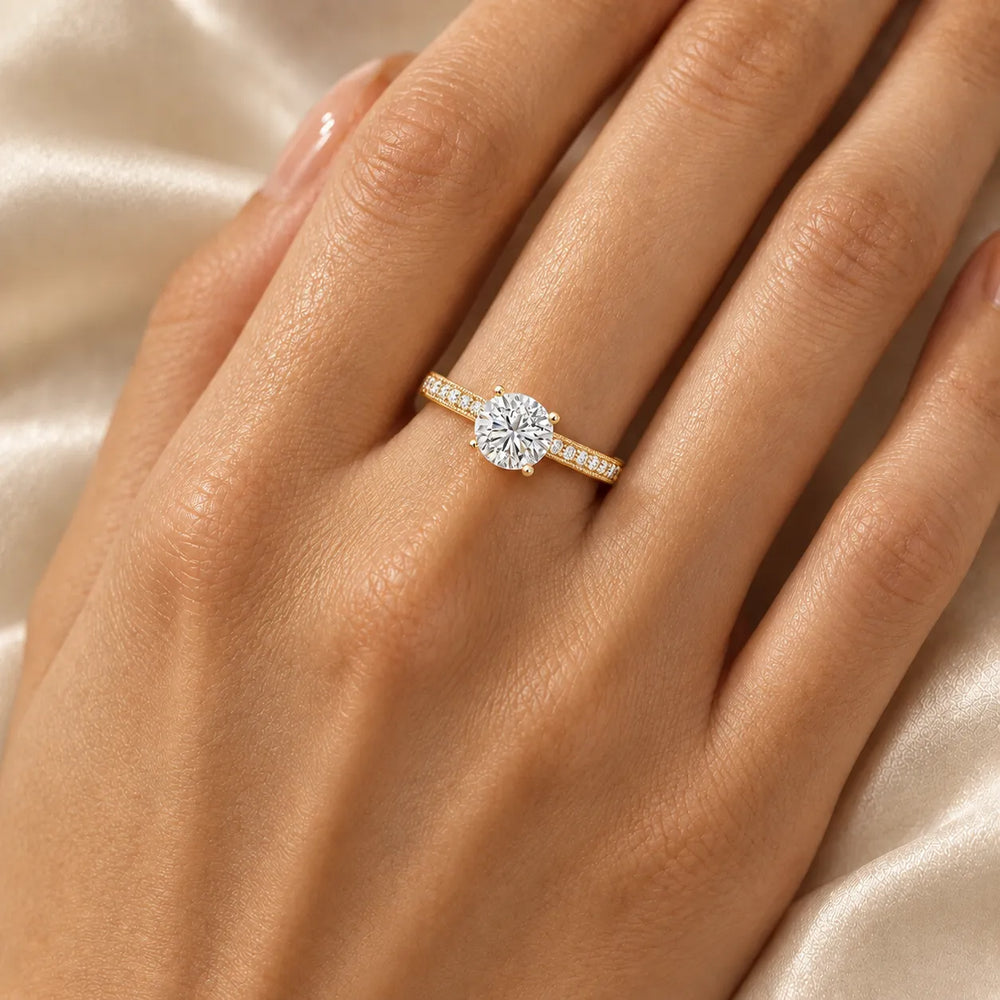 Vintage-Inspired Accent Solitaire Ring
