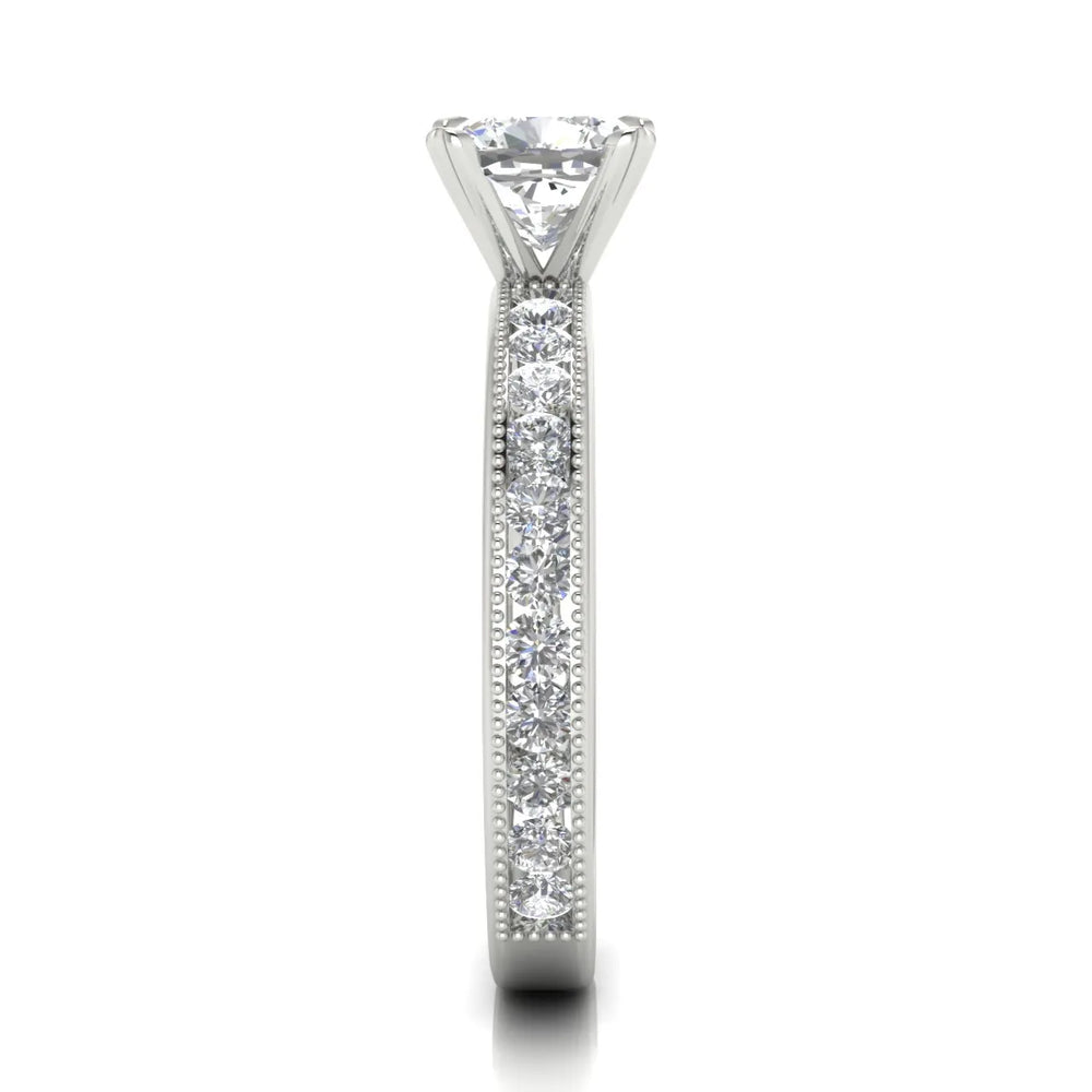 Vintage-Inspired Accent Solitaire Ring