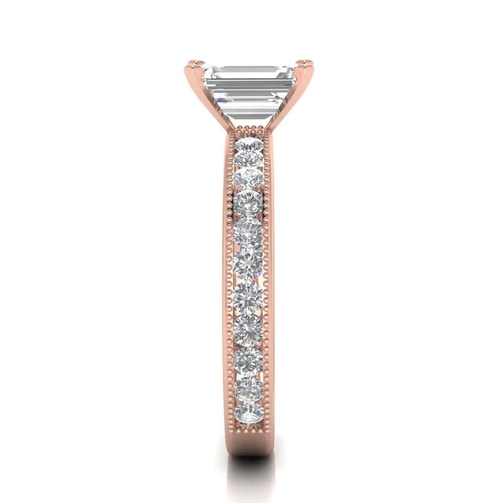 Vintage-Inspired Accent Solitaire Ring