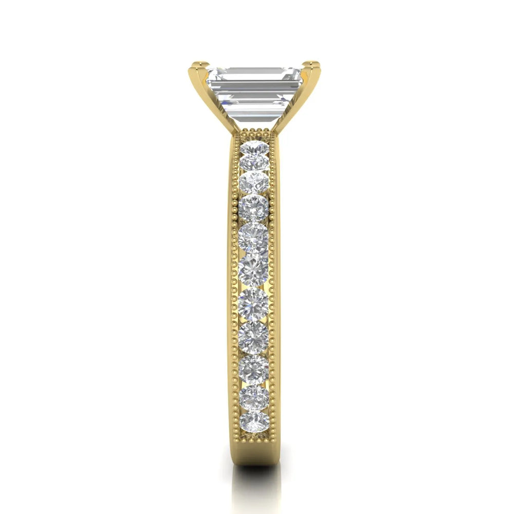 Vintage-Inspired Accent Solitaire Ring