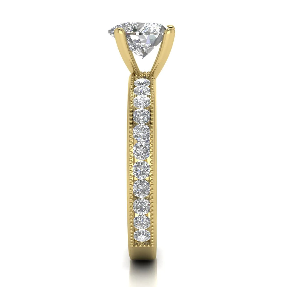 Vintage-Inspired Accent Solitaire Ring