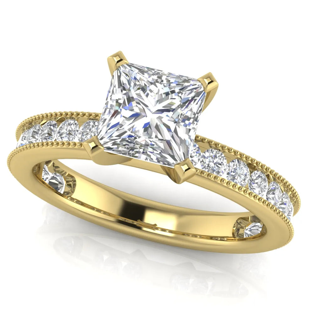 Vintage-Inspired Accent Solitaire Ring