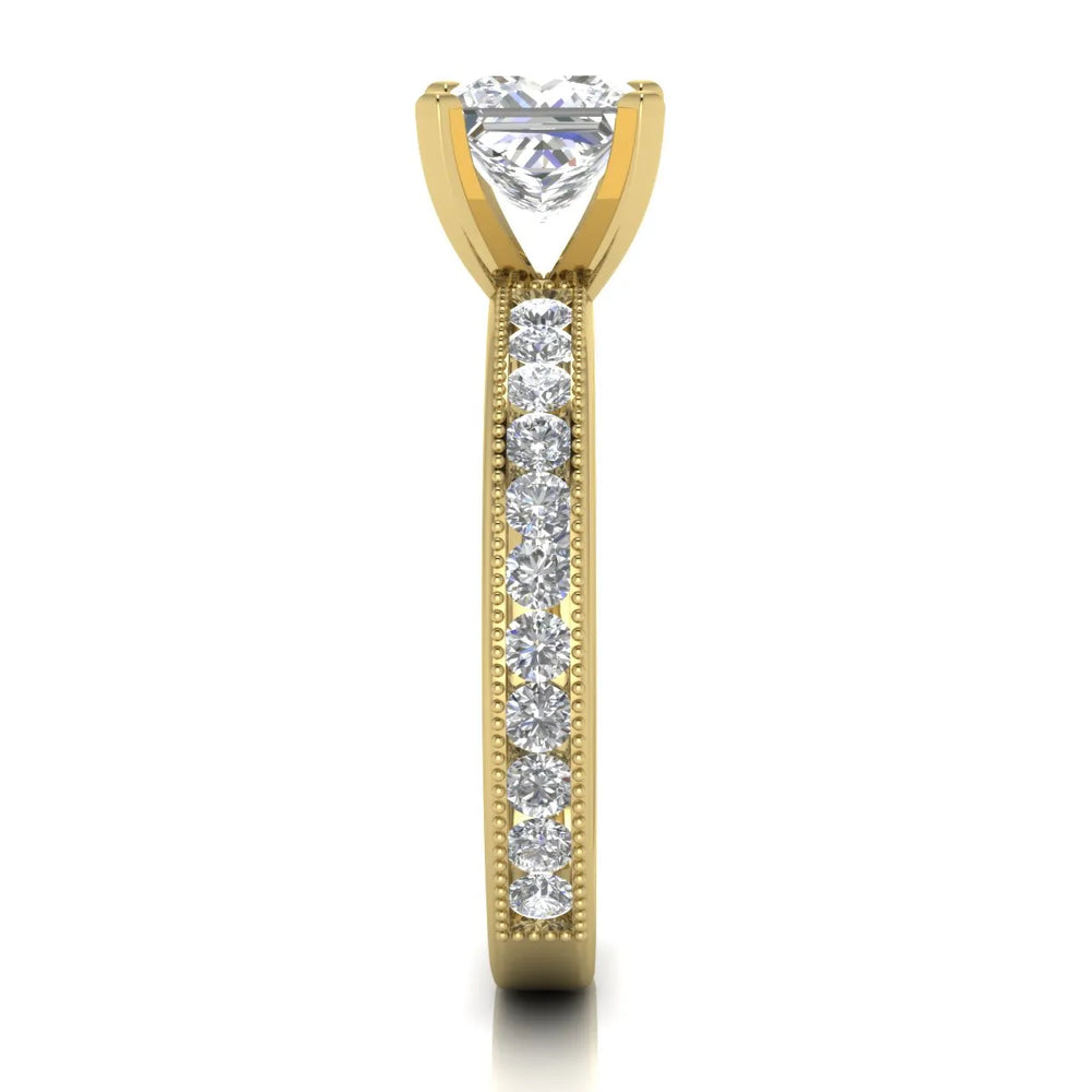 Vintage-Inspired Accent Solitaire Ring