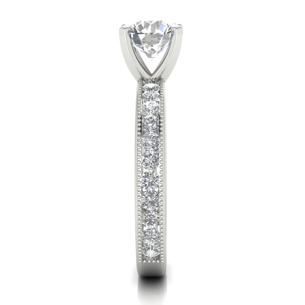 Vintage-Inspired Accent Solitaire Ring