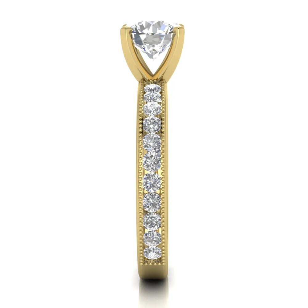 Vintage-Inspired Accent Solitaire Ring