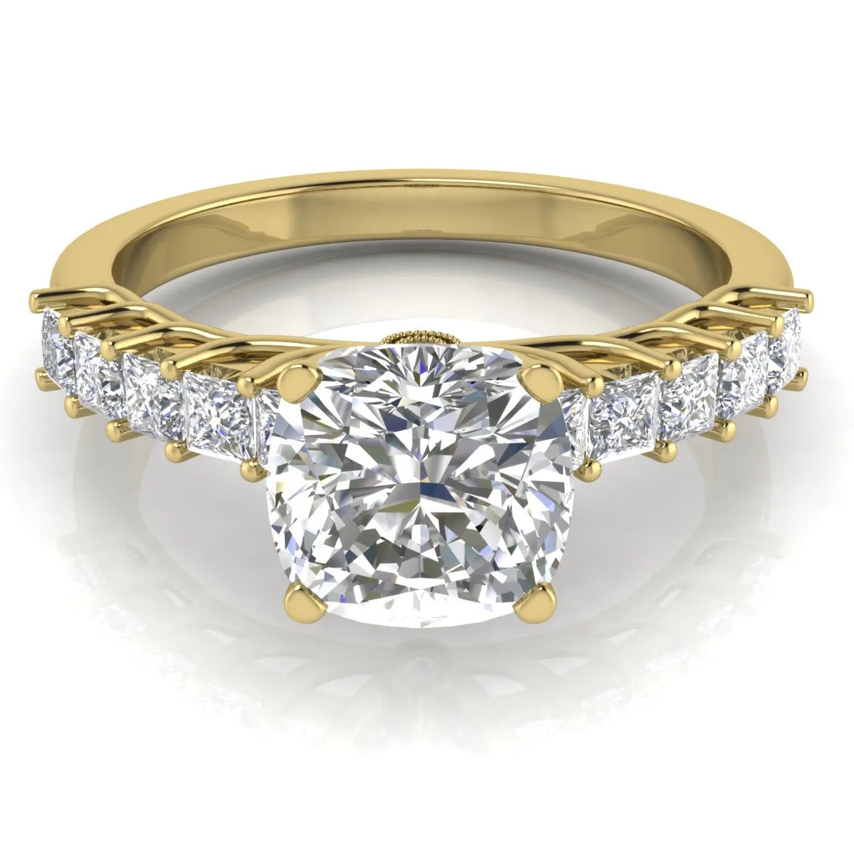 Vintage-Inspired Accent Engagement Ring