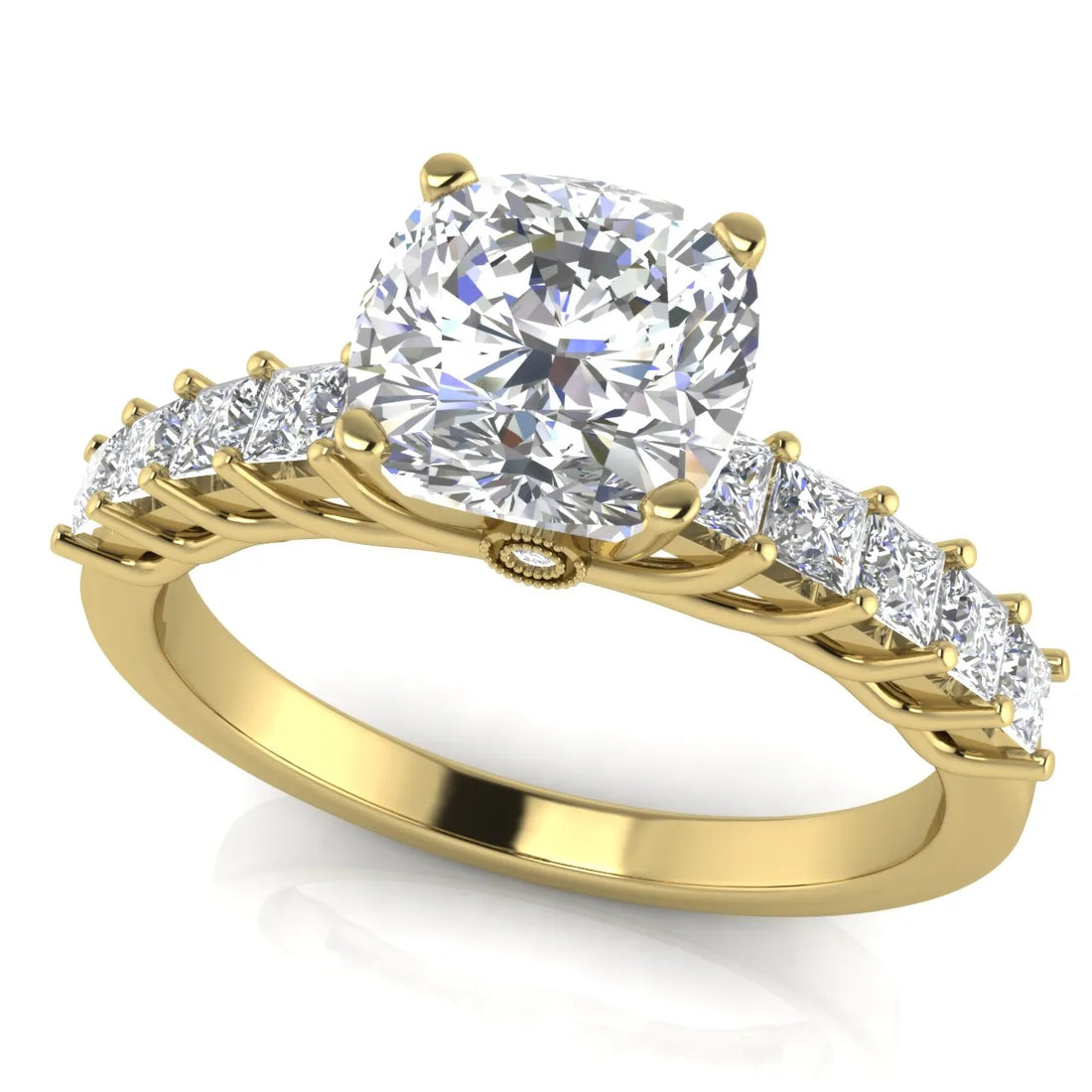 Vintage-Inspired Accent Engagement Ring