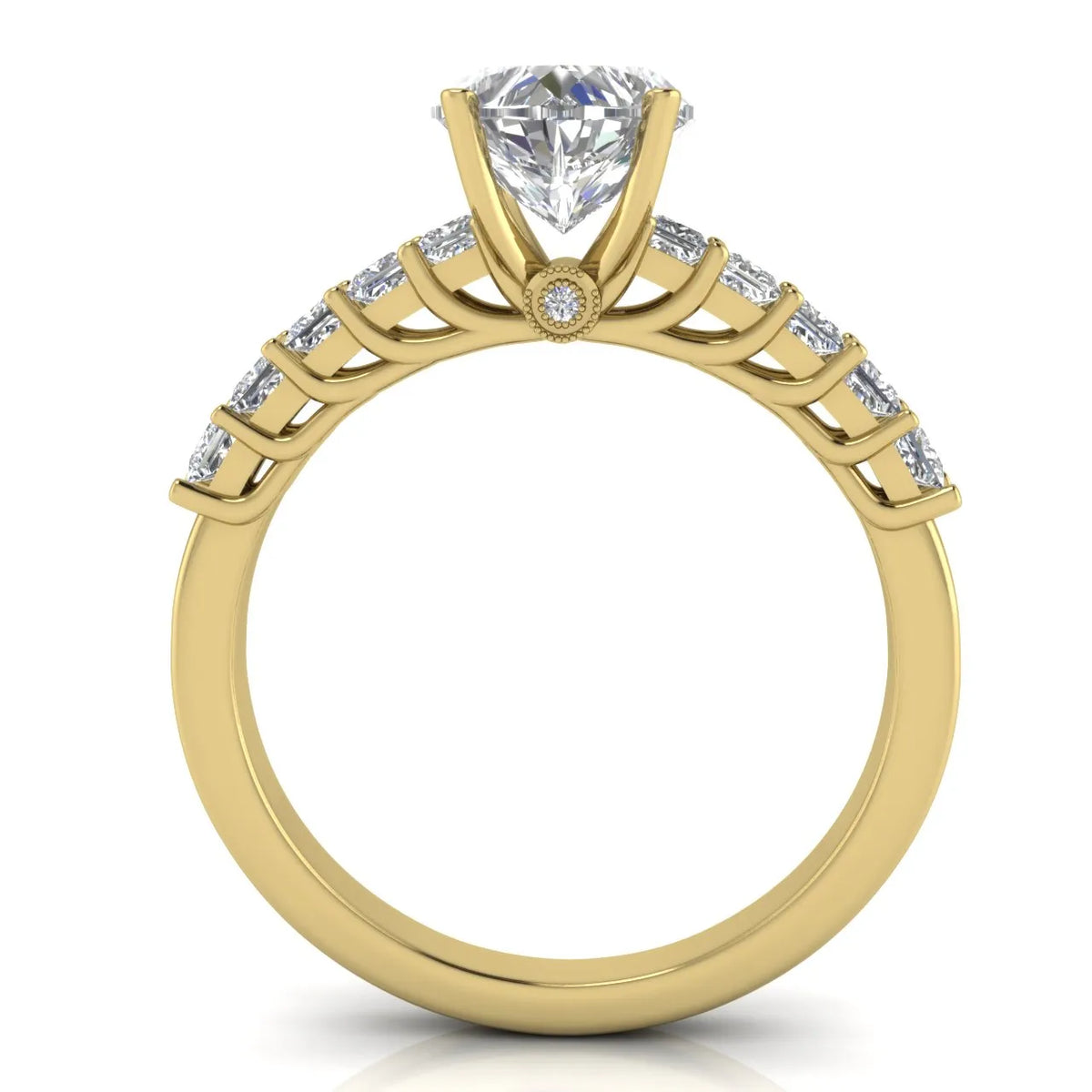 Vintage-Inspired Accent Engagement Ring