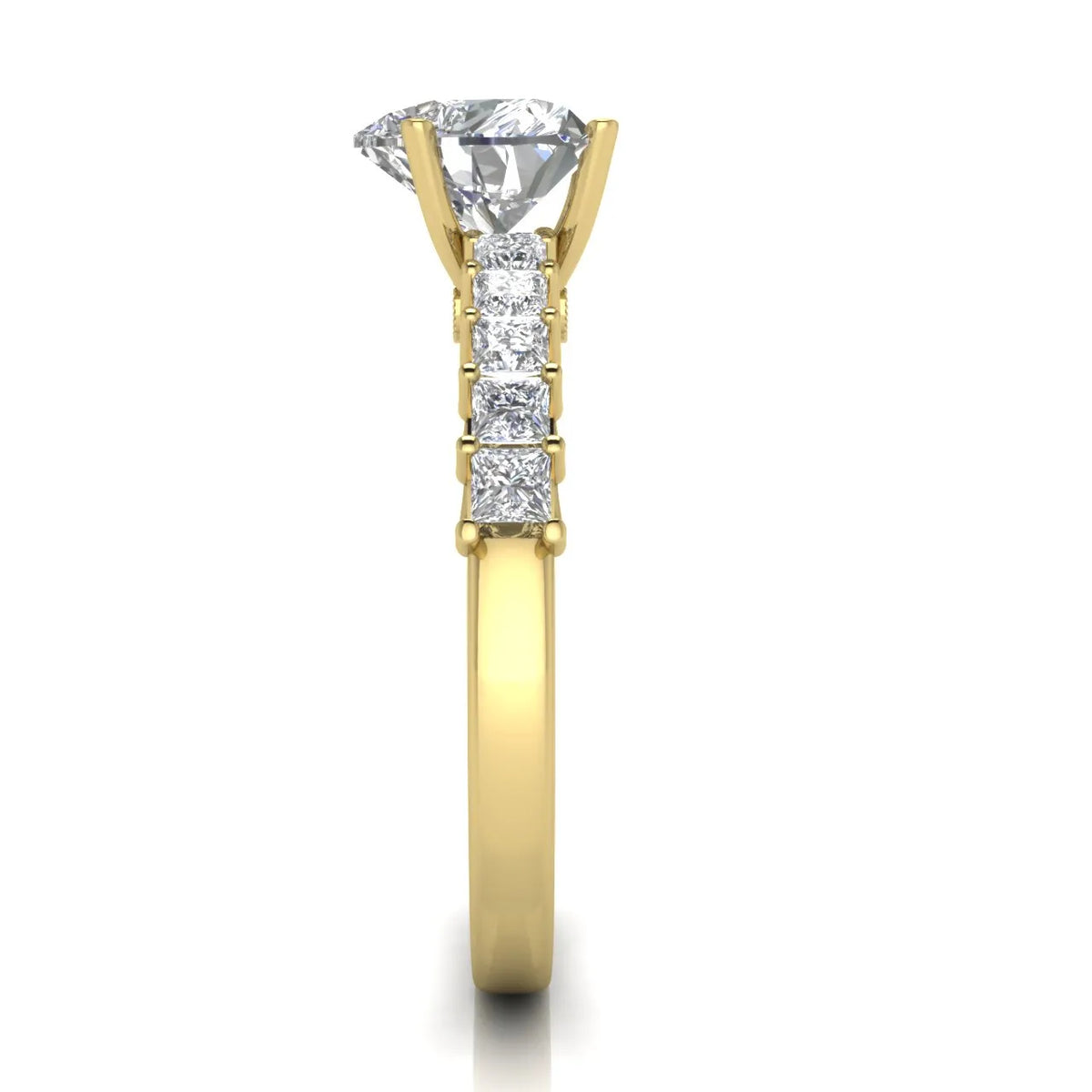 Vintage-Inspired Accent Engagement Ring