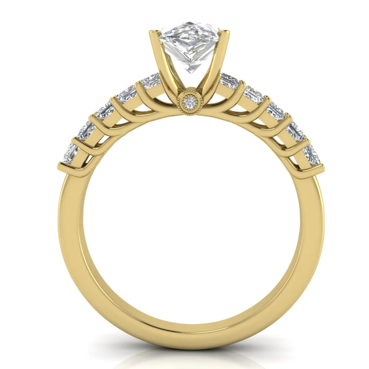 Vintage-Inspired Accent Engagement Ring