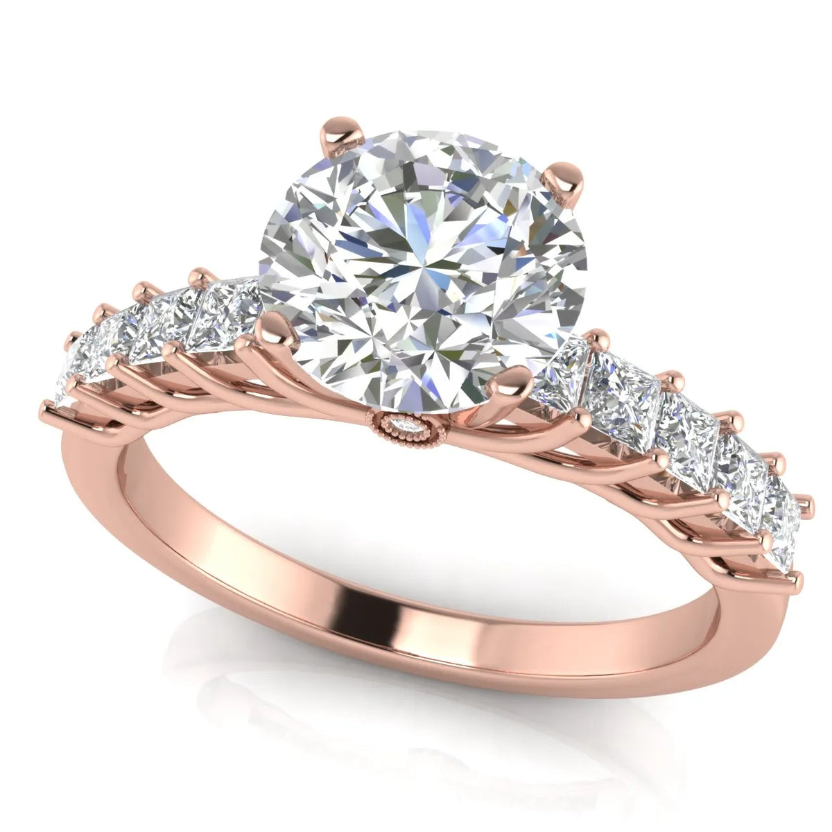 Vintage-Inspired Accent Engagement Ring