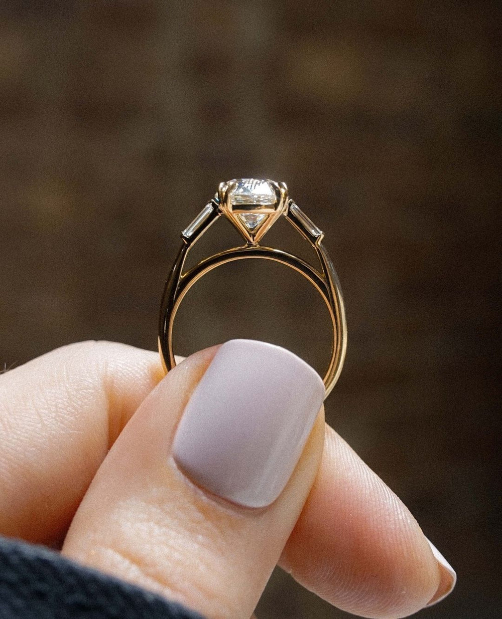 Old Mine Cushion Cut Labgrown Engagement Ring
