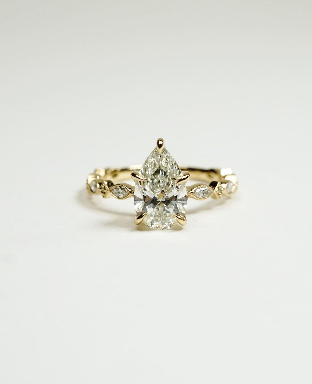 Pear Cut Labgrown Engagement Ring