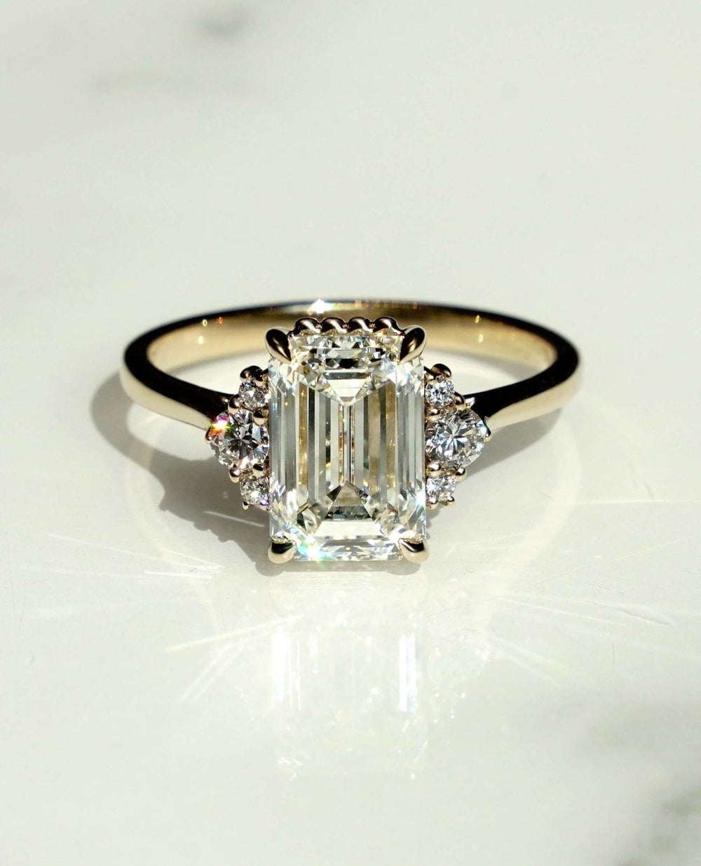 Emerald Cut Labgrown Engagement Ring