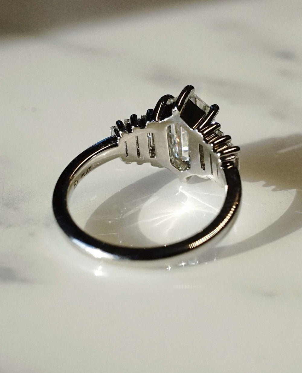 Hexagon Cut Labgrown Engagement Ring