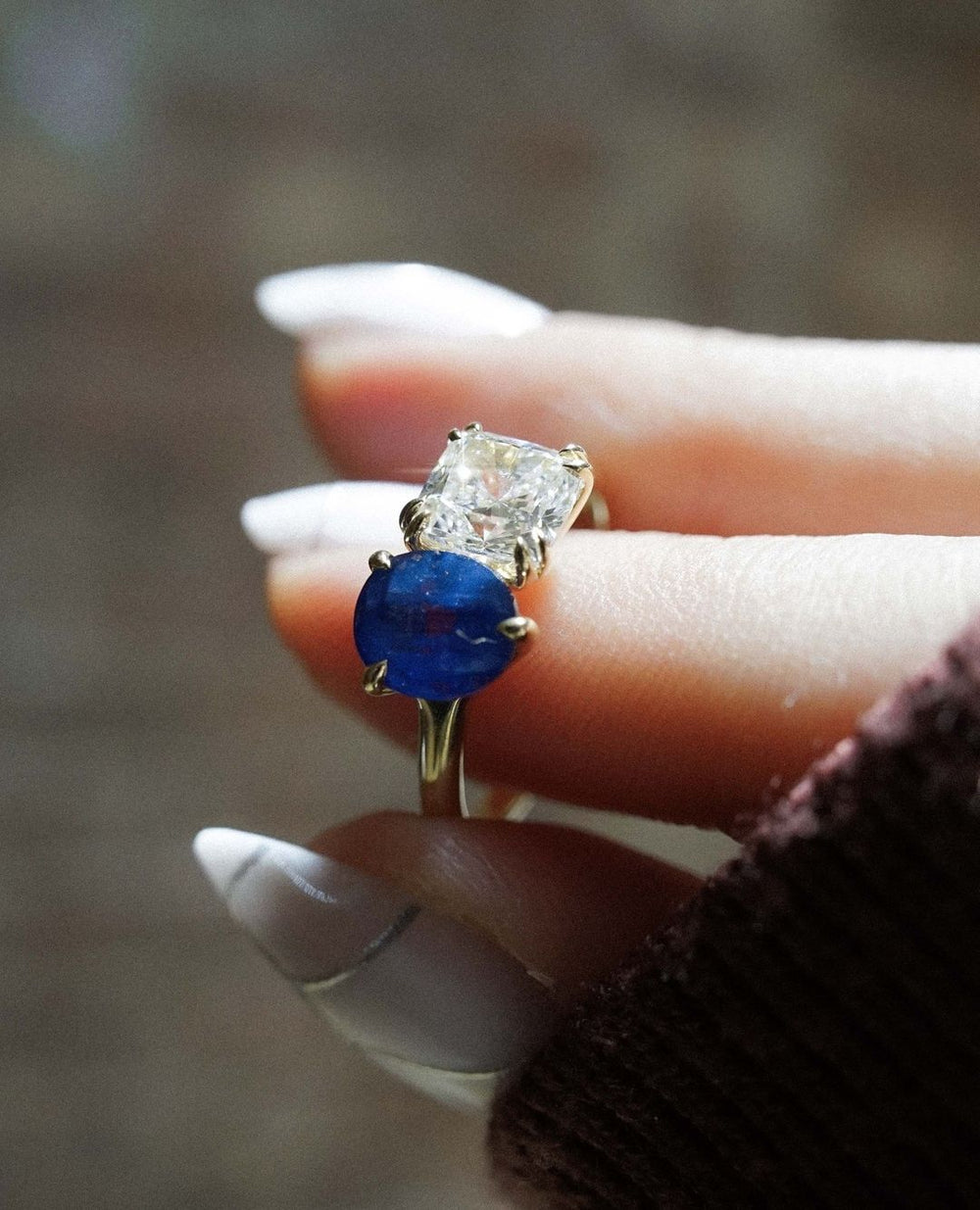 Toi Et Moi Cushion & Oval Cut Labgrown Engagement Ring