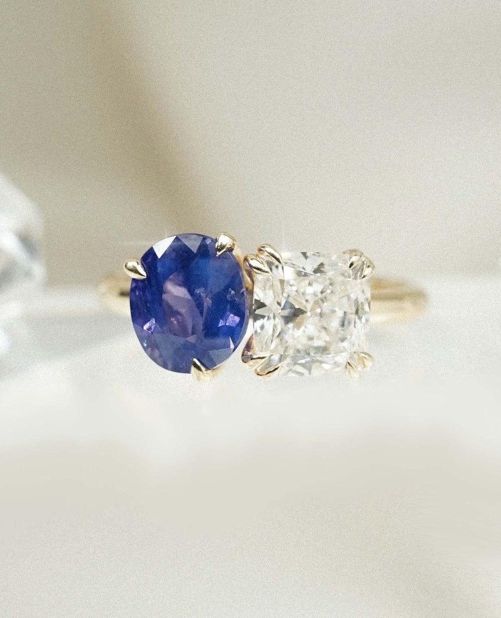 Toi Et Moi Cushion & Oval Cut Labgrown Engagement Ring