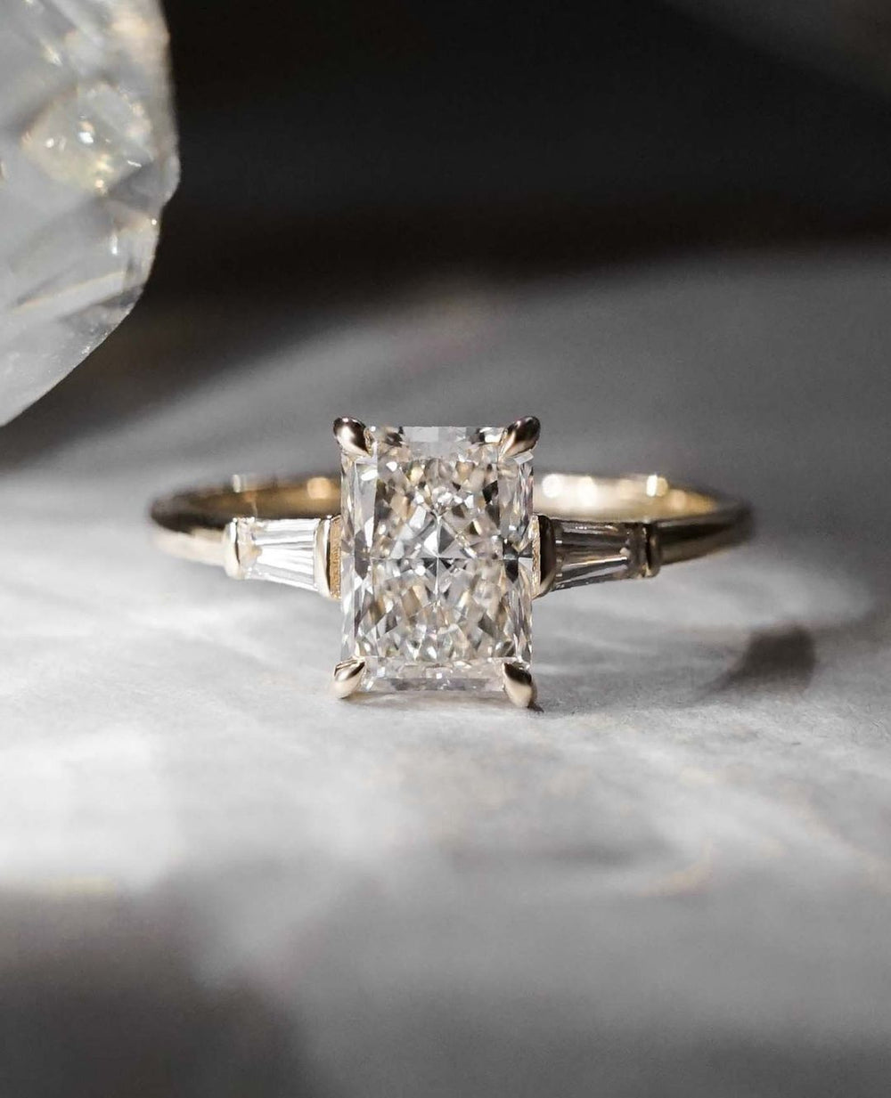 Three Stone Radiant Cut Labgrown Engagement Ring