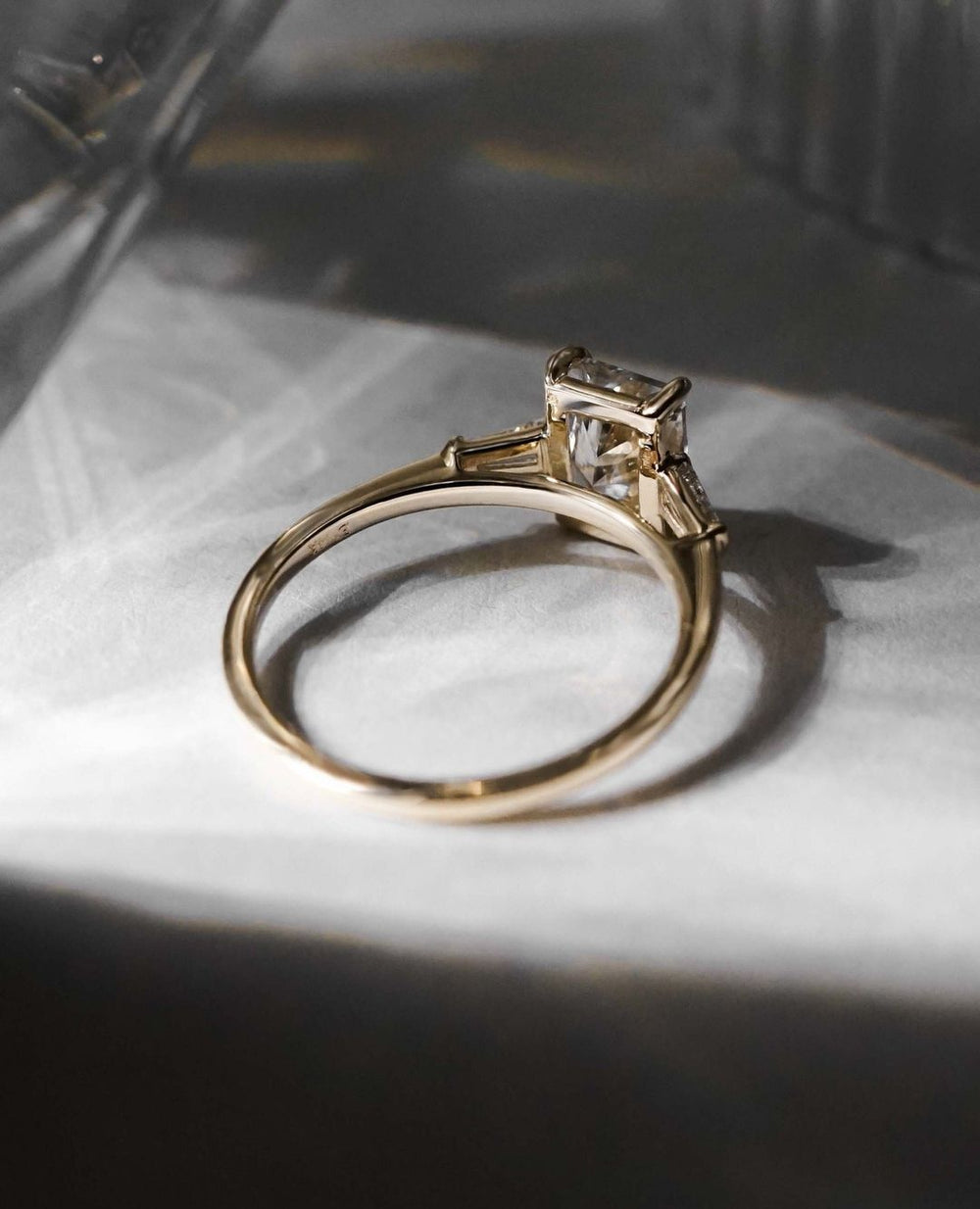 Three Stone Radiant Cut Labgrown Engagement Ring