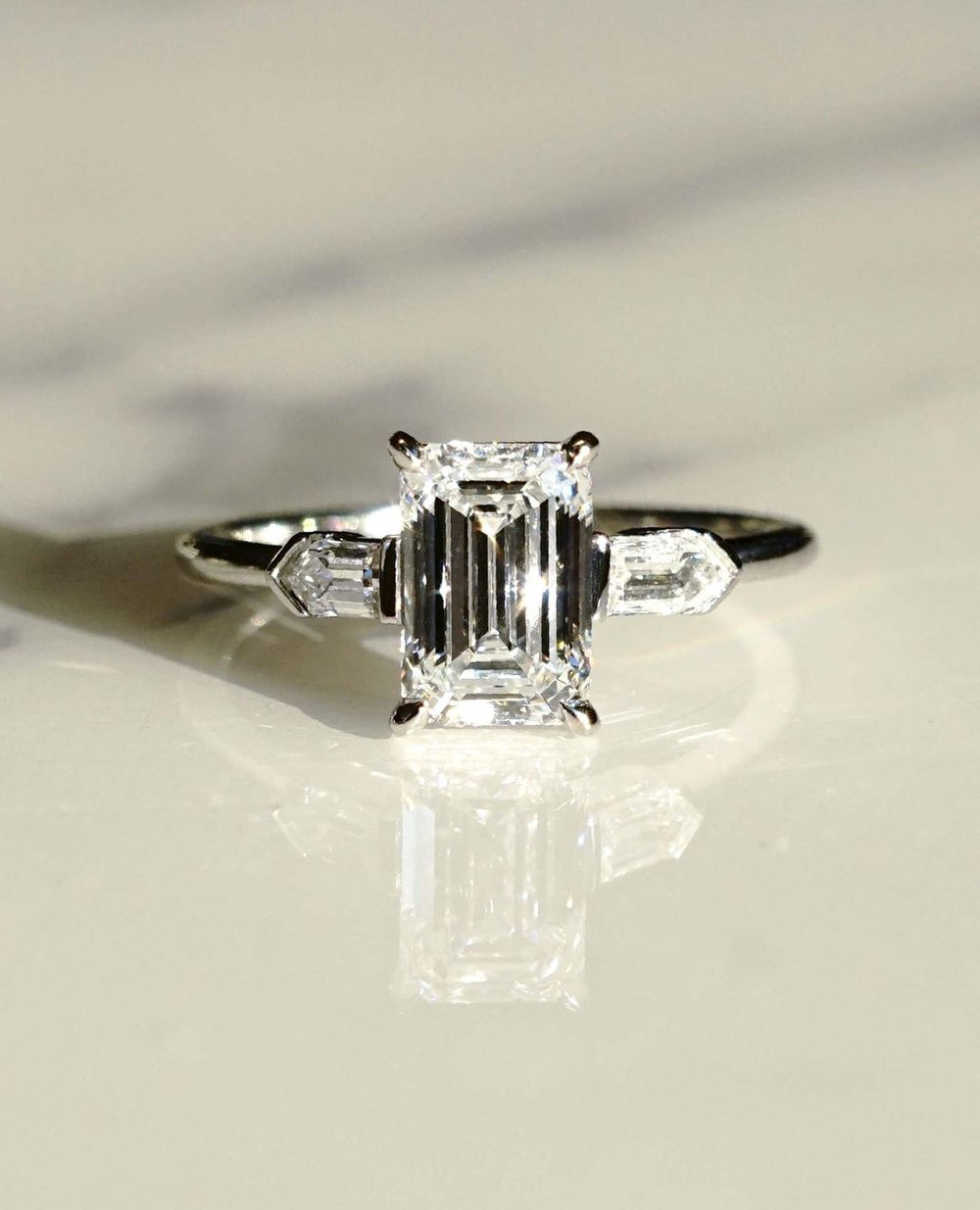 Emerald Cut Labgrown Engagement Ring