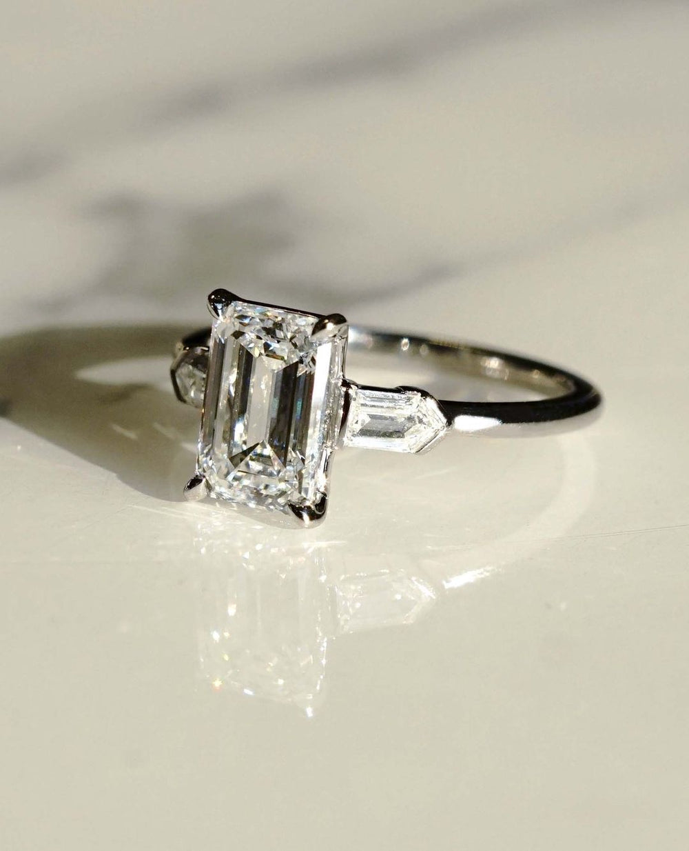 Emerald Cut Labgrown Engagement Ring