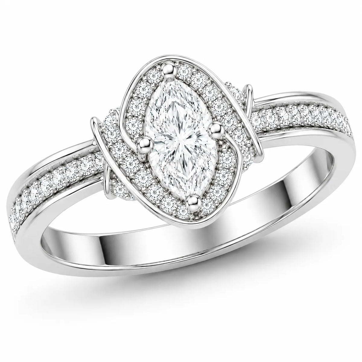 Whisper of Love Ring with Halo Setting