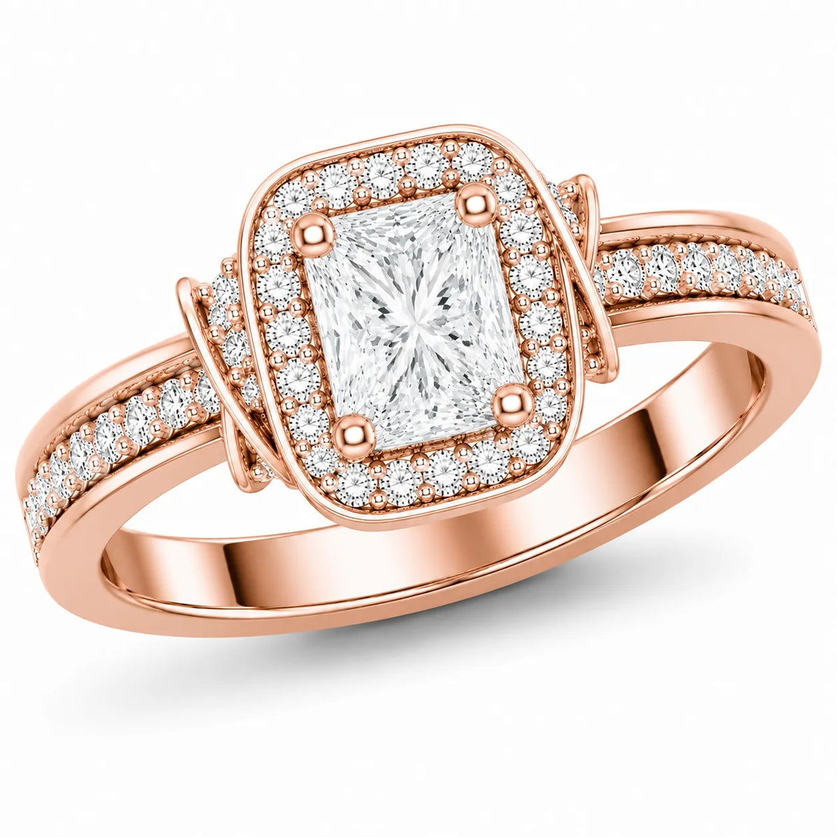 Whisper of Love Ring with Halo Setting