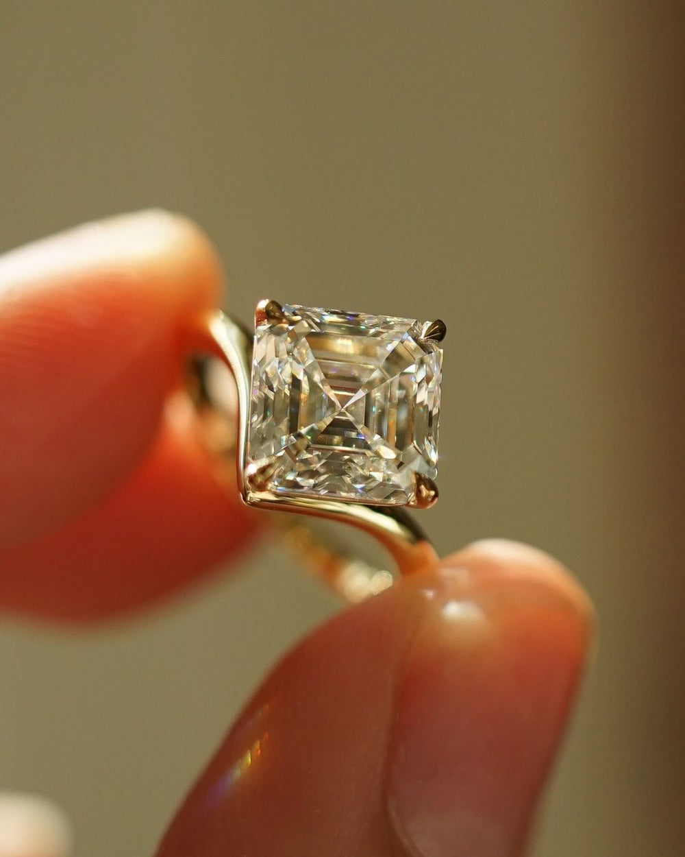 Asscher Cut Labgrown Engagement Ring