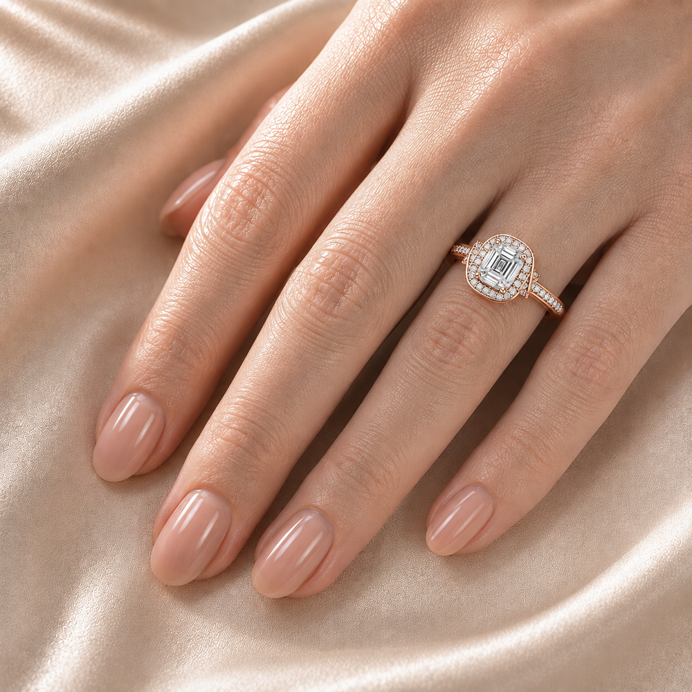 Whisper of Love Ring with Halo Setting
