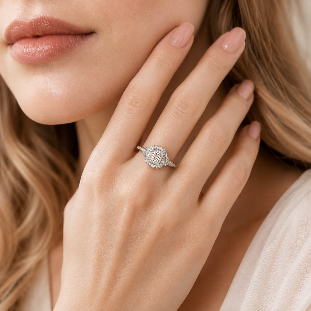Whisper of Love Ring with Halo Setting