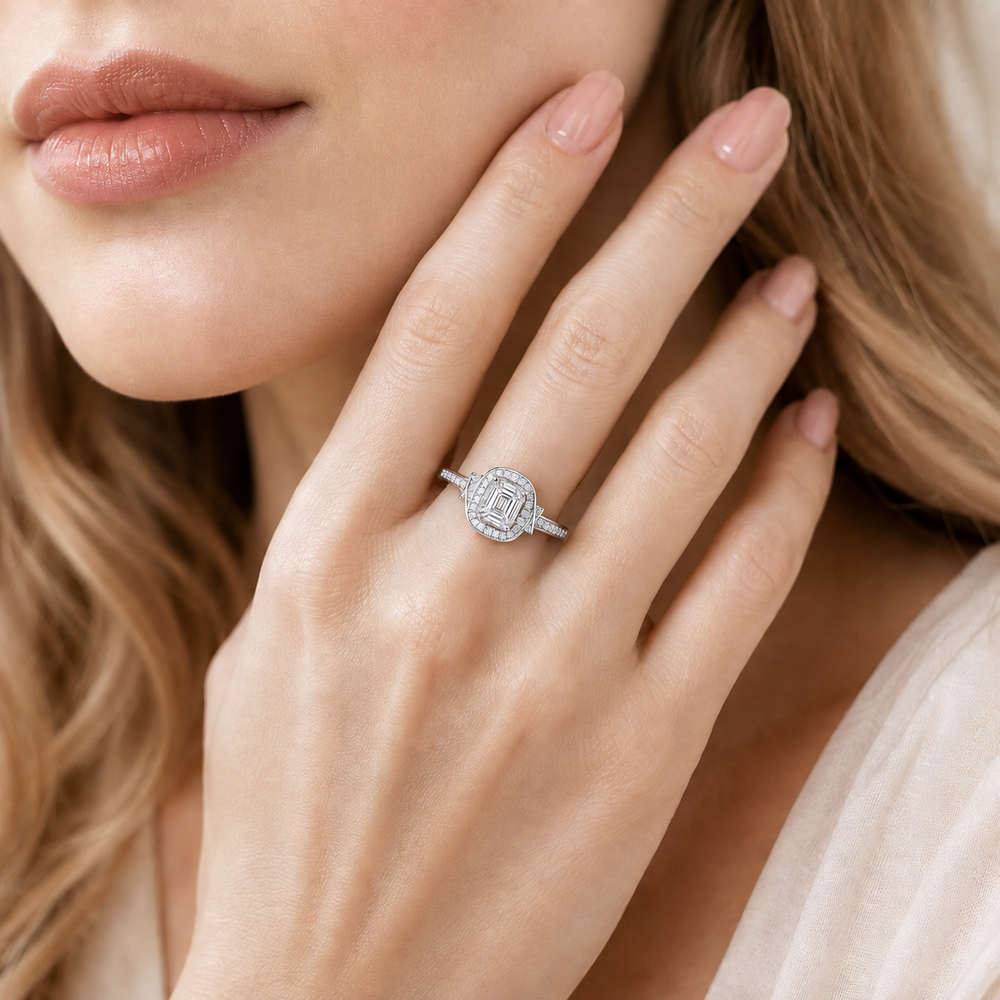 Whisper of Love Ring with Halo Setting