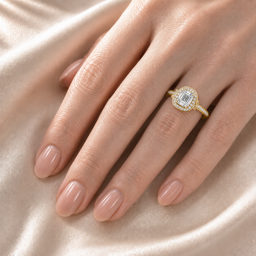 Whisper of Love Ring with Halo Setting