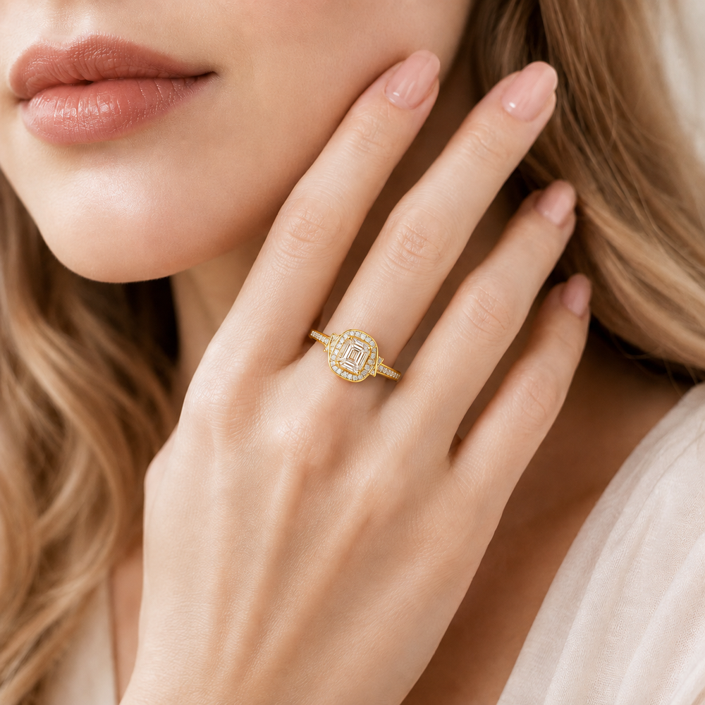 Whisper of Love Ring with Halo Setting