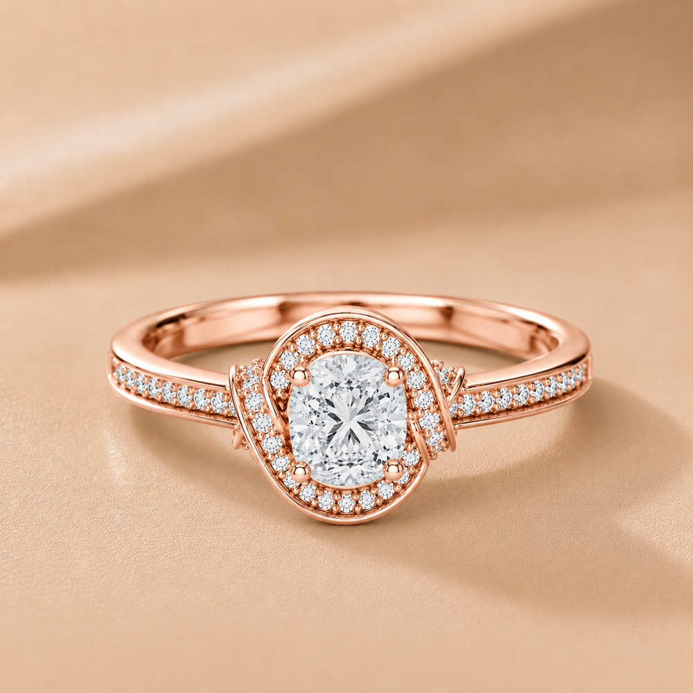 Whisper of Love Ring with Halo Setting
