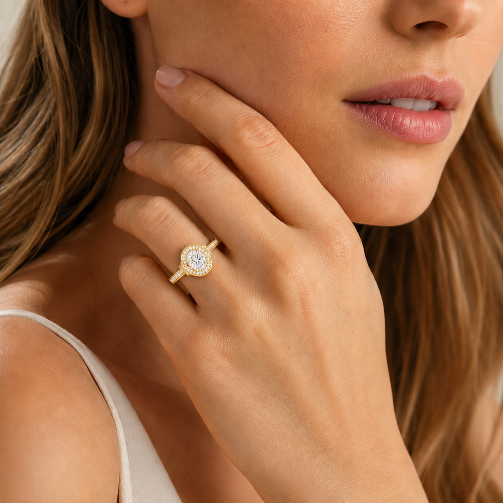 Whisper of Love Ring with Halo Setting