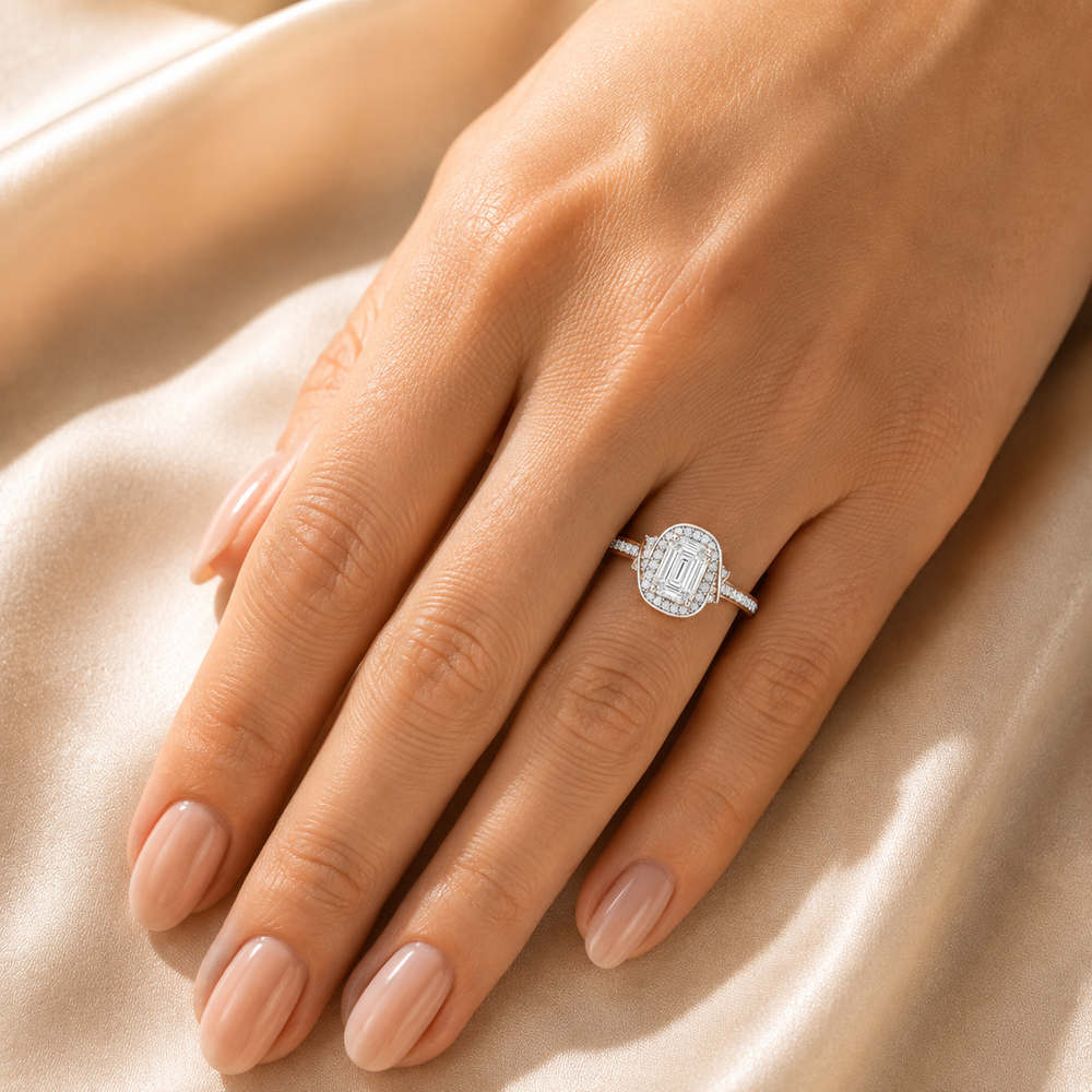 Whisper of Love Ring with Halo Setting
