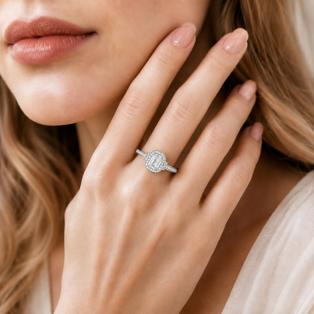 Whisper of Love Ring with Halo Setting
