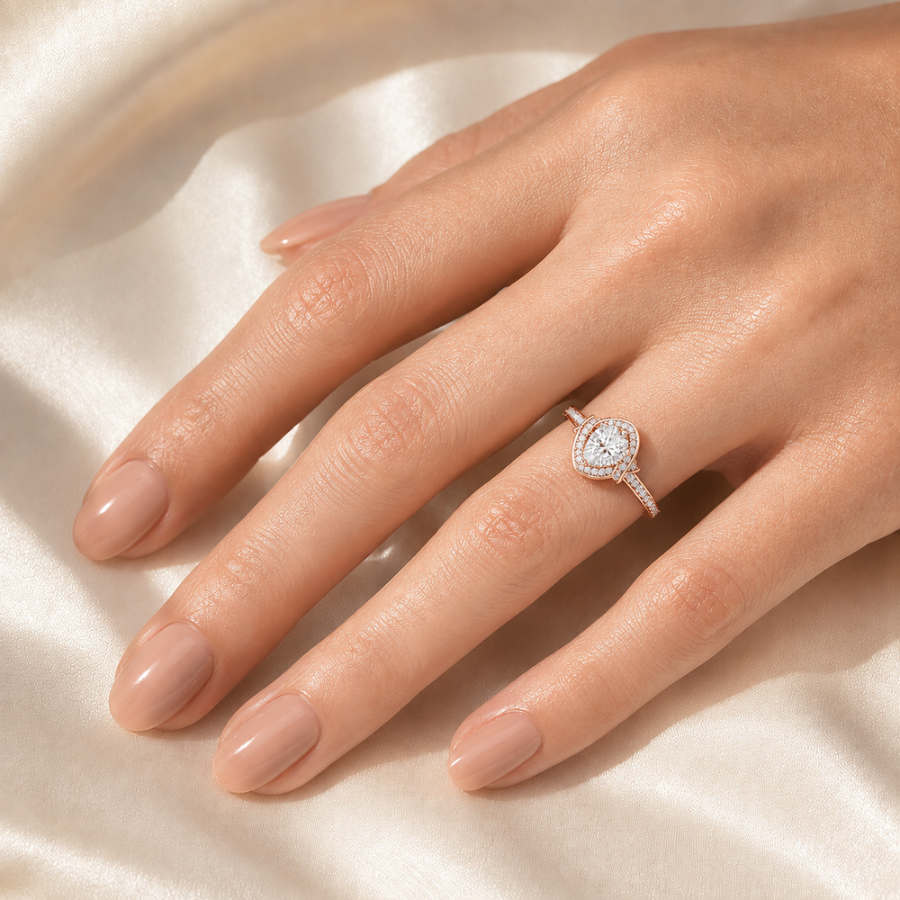 Whisper of Love Ring with Halo Setting