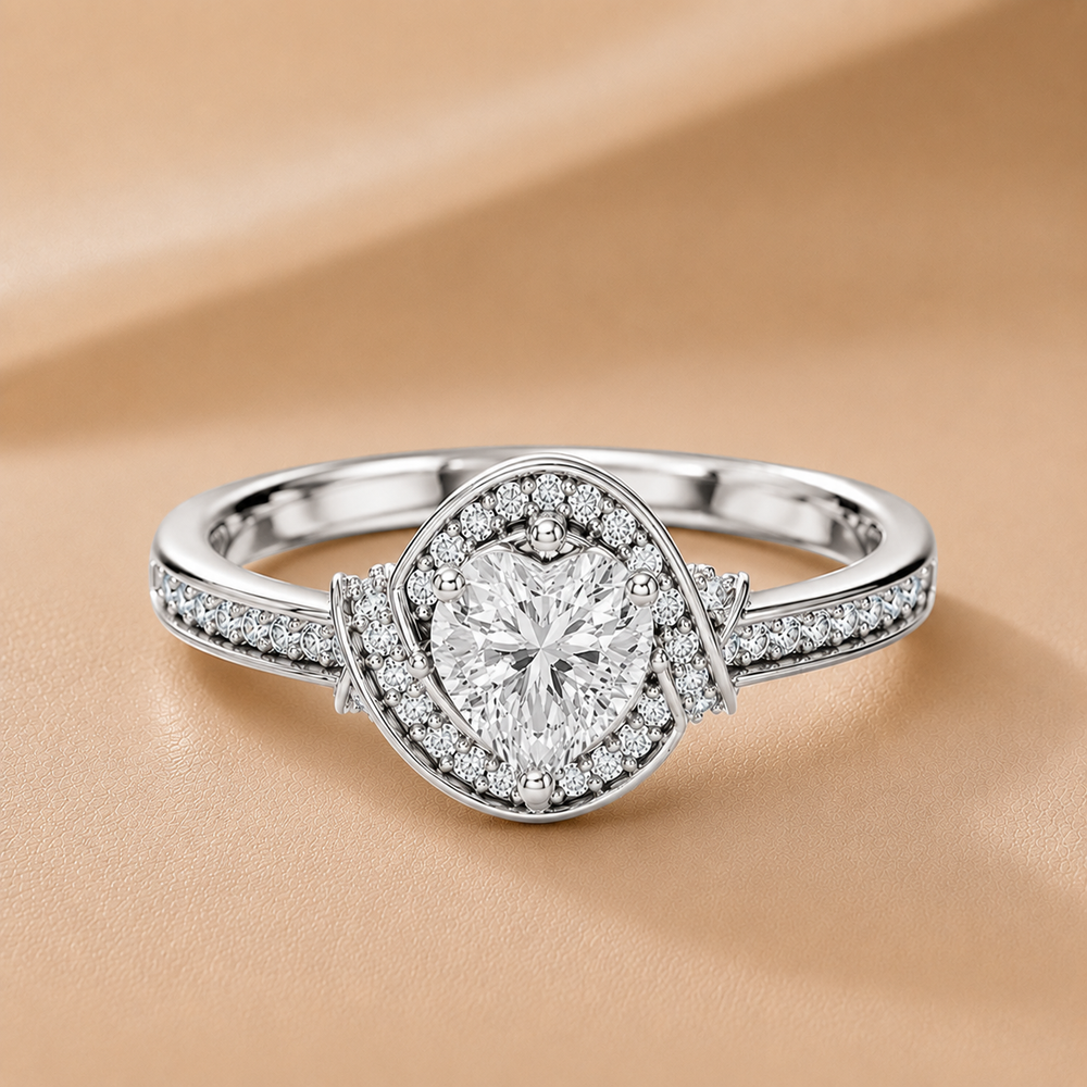 Whisper of Love Ring with Halo Setting