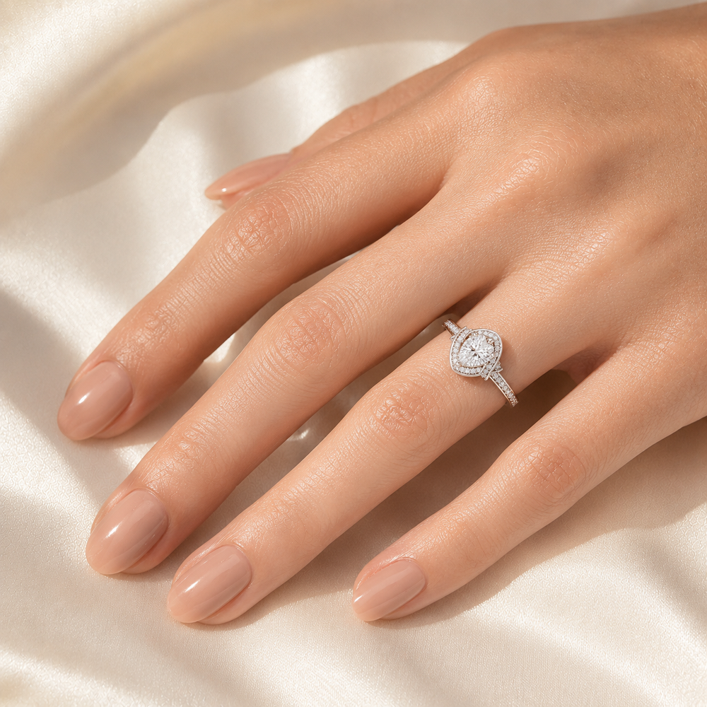 Whisper of Love Ring with Halo Setting