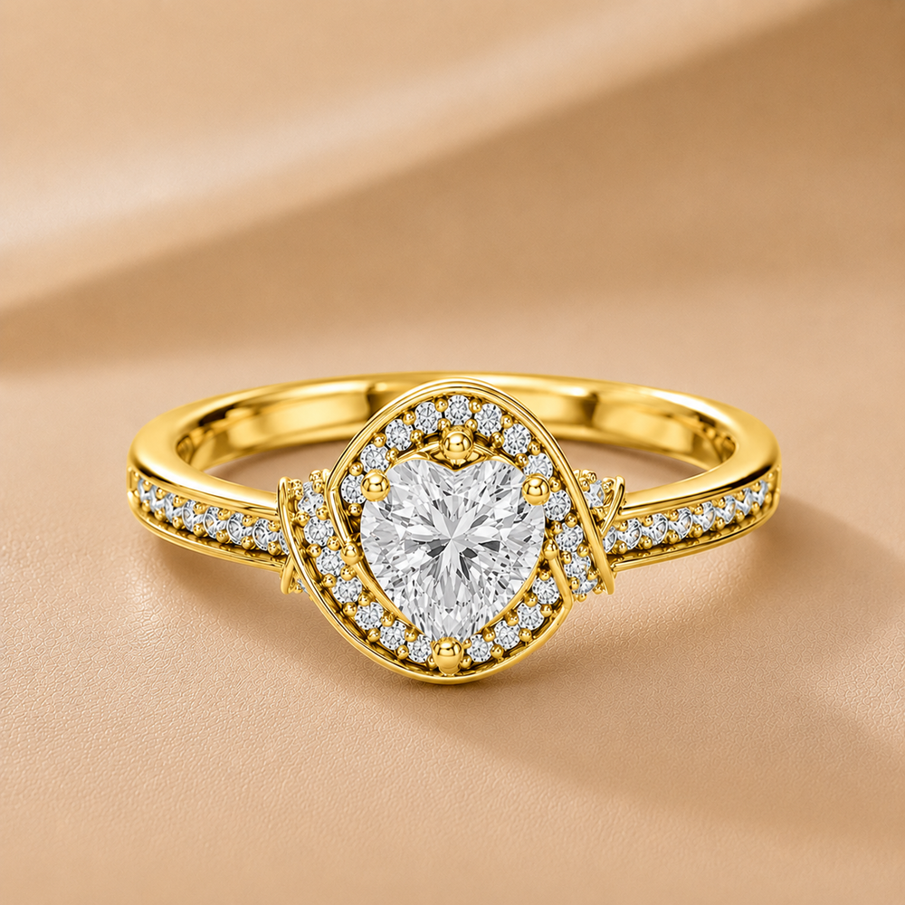 Whisper of Love Ring with Halo Setting