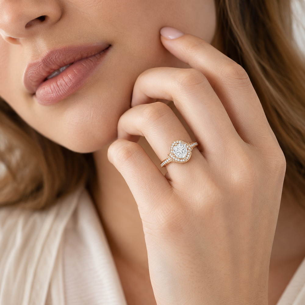 Whisper of Love Ring with Halo Setting