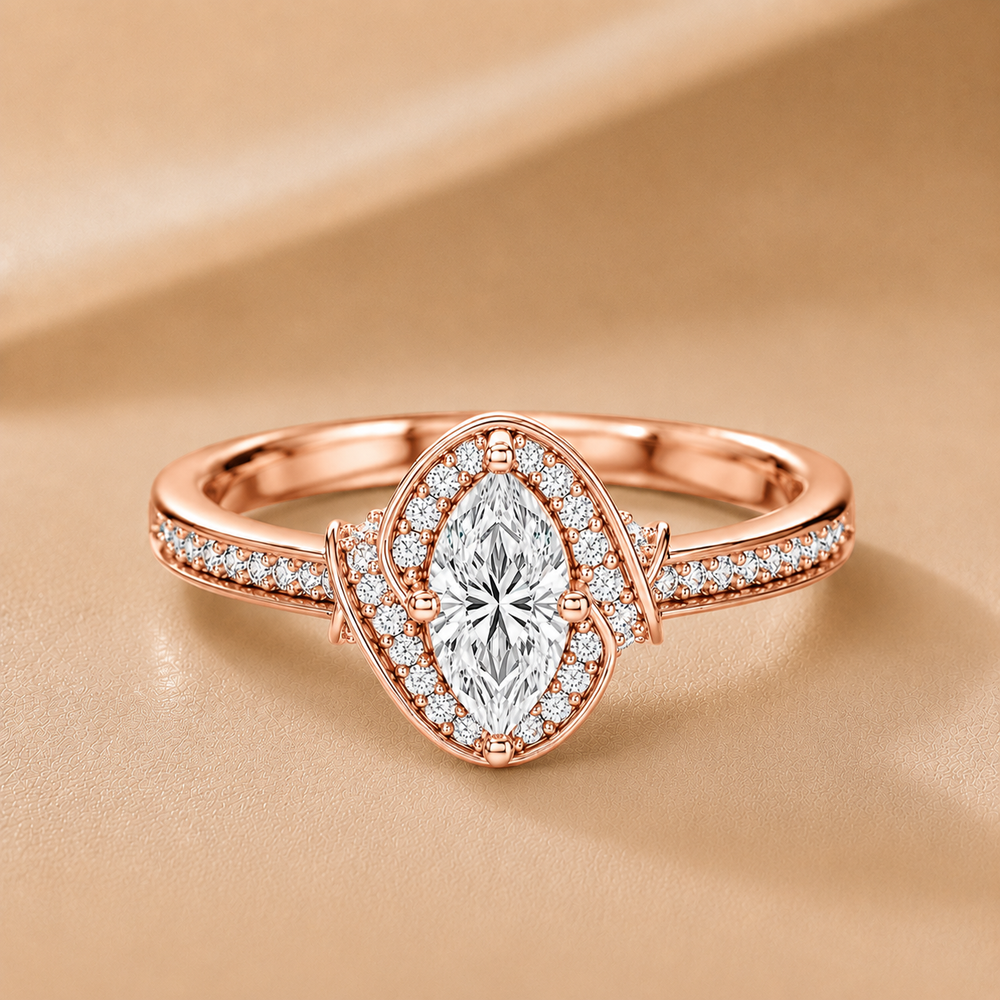 Whisper of Love Ring with Halo Setting