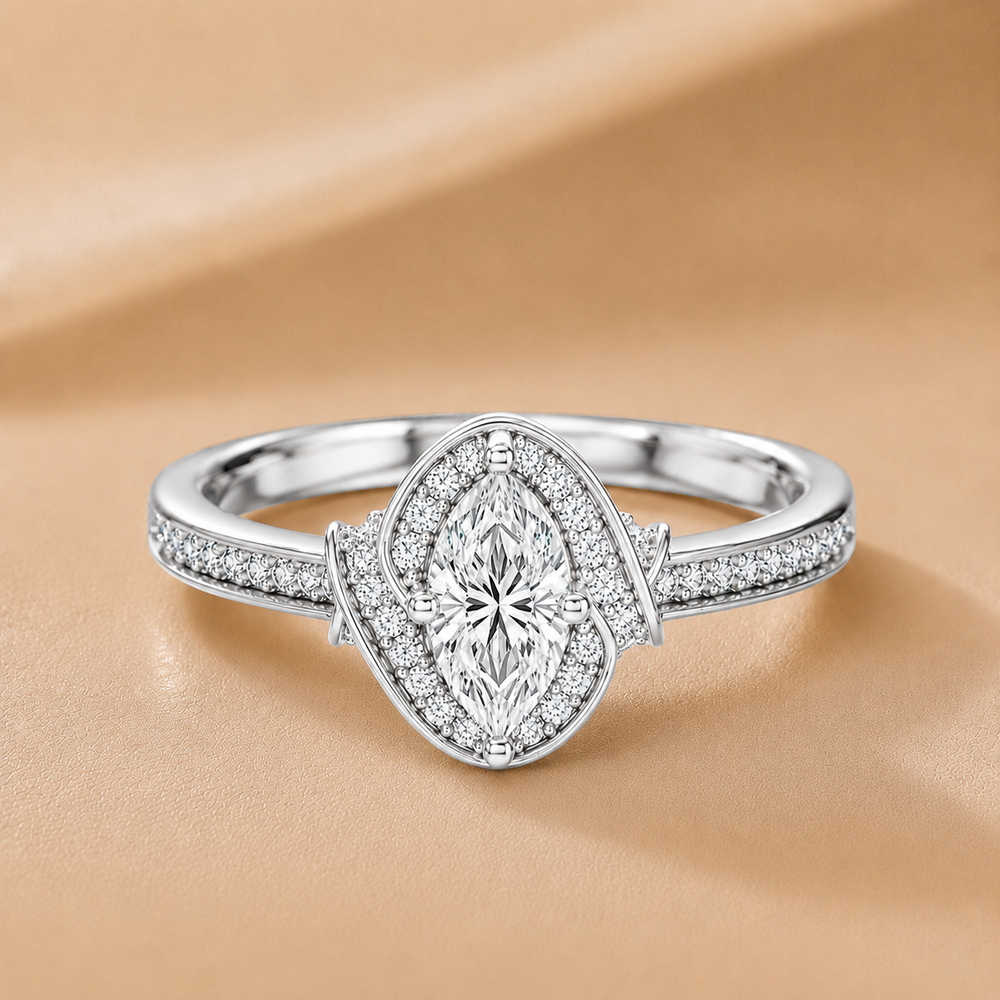 Whisper of Love Ring with Halo Setting