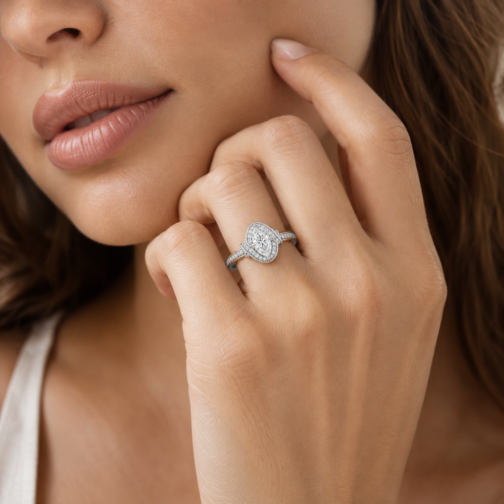 Whisper of Love Ring with Halo Setting