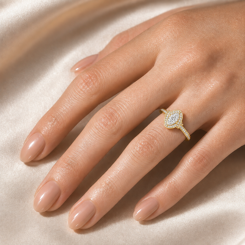 Whisper of Love Ring with Halo Setting